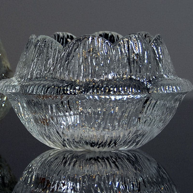 Para świeczników Water Lily, szkło transparentne, Holmegaard, Dania, lata 70. - 317047