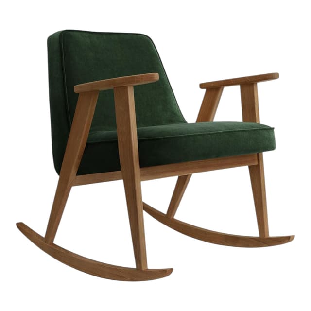 Fotel bujany 366, Velvet Bottle Green, dąb 03 Dark, proj. J. Chierowski, 366 Concept - WYMIARY