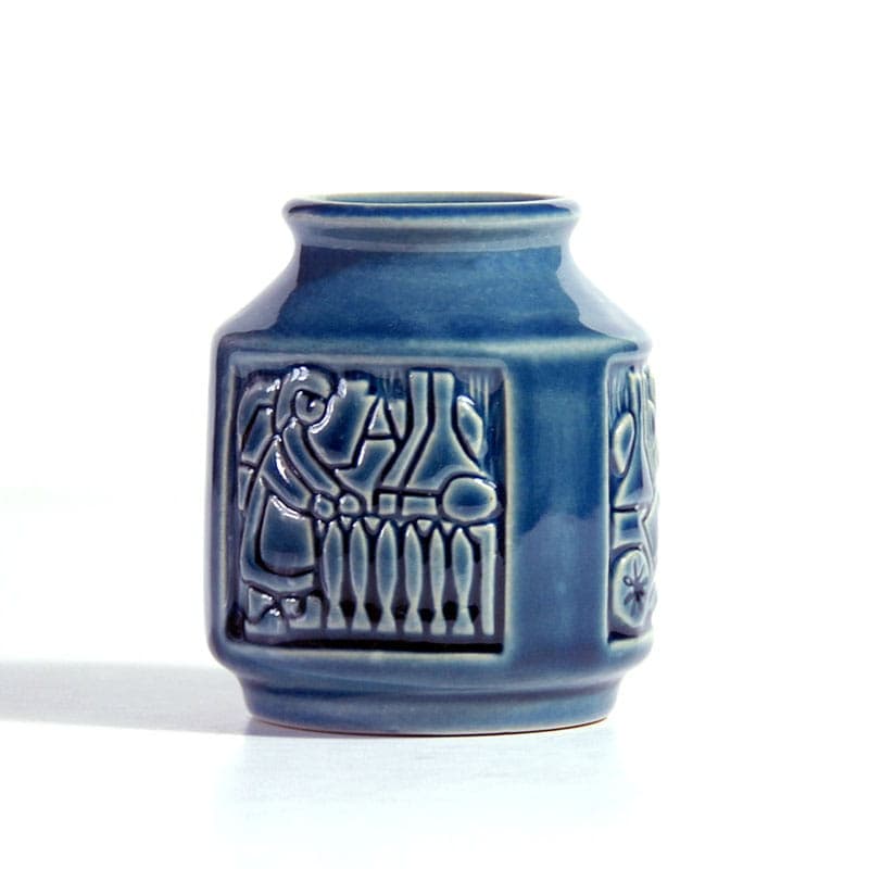 Wazonik, ceramika niebieska, Michael Andersen & Son, Dania, lata 60. - 317252