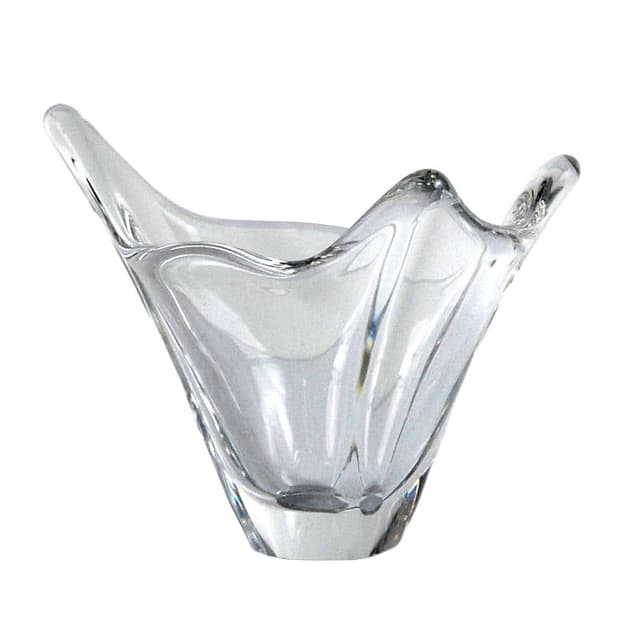 Patera dekoracyjna, Val St Lambert, szkło kryształowe transparentne, Belgia, lata 60. - WYMIARY