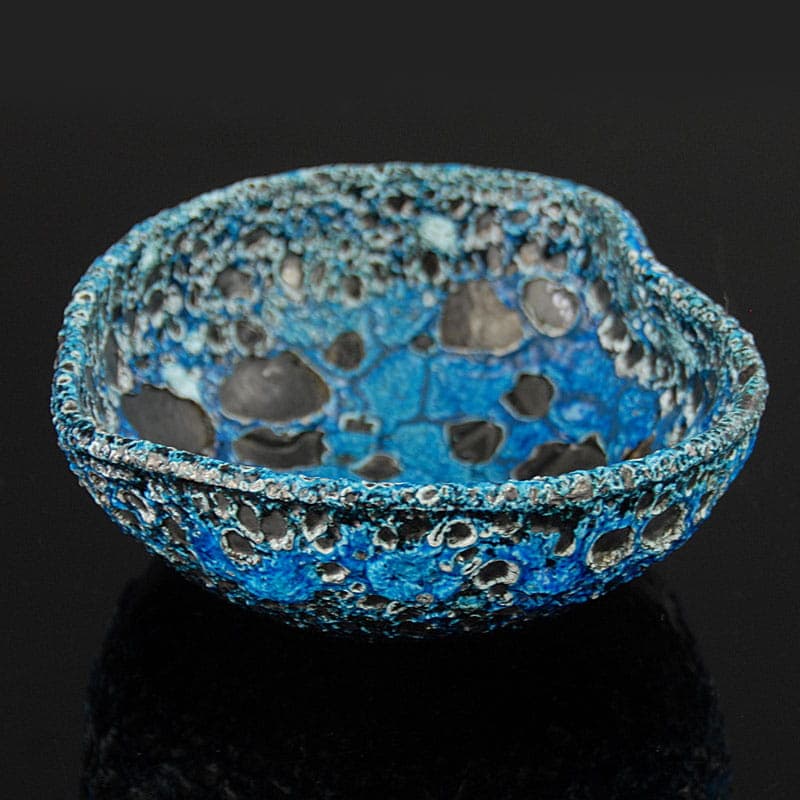 Patera Cyclope, niebieski czarny szary, ceramika, proj. C. Cart, Francja, lata 60. - 318377