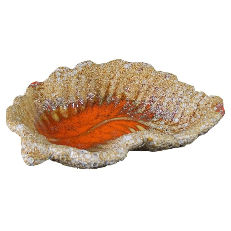 Patera Vallauris, beżowo-pomarańczowa, ceramika, Francja, lata 60.