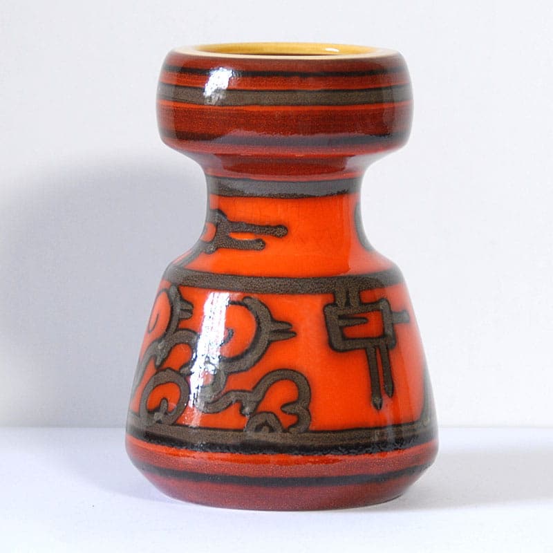 Wazon Tokyo, ceramika pomarańczowo-czerwona, Gouda, Holandia, lata 60. - 318332
