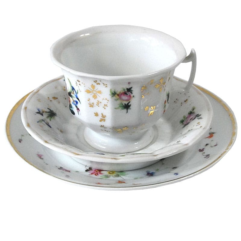 Zestaw śniadaniowy Biedermeier, porcelana biała, Niemcy, XIX w. - 318298