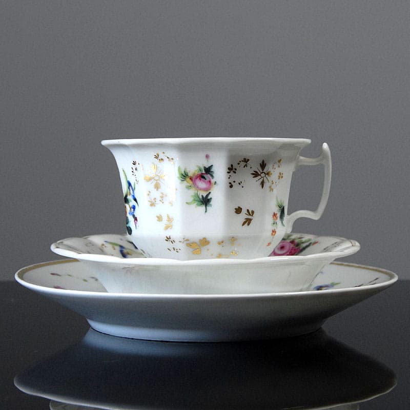 Zestaw śniadaniowy Biedermeier, porcelana biała, Niemcy, XIX w. - 318297