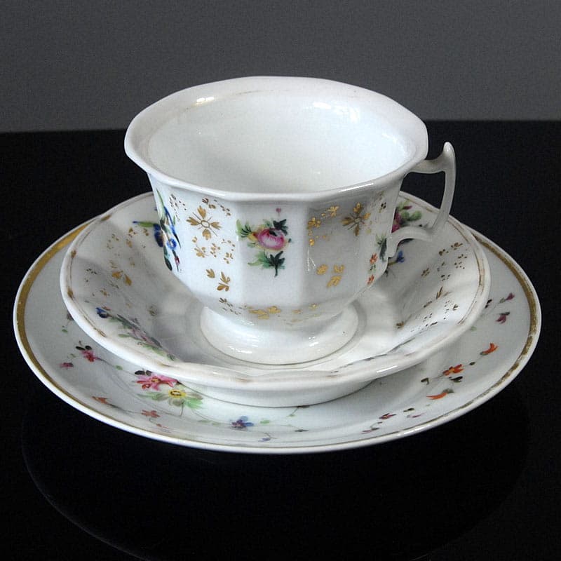 Zestaw śniadaniowy Biedermeier, porcelana biała, Niemcy, XIX w. - 318296