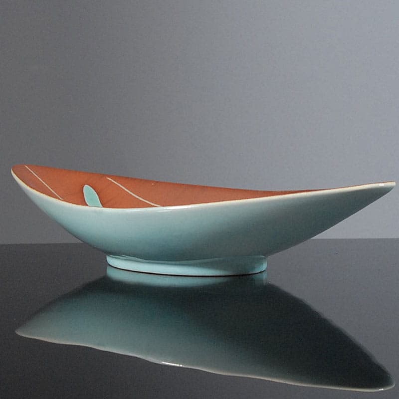 Patera ceramiczna, rdzawobrązowa, proj. B. Mans, Niemcy, lata 60. - 318288