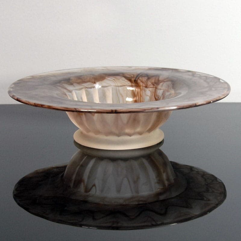 Misa Art Deco, szkło beżowy marmurkowy, Walther Glass, Niemcy, lata 30. - 318248