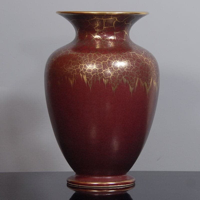 Wazon, burgundowy złoty, ceramika, Marzi & Remy Höhr, Niemcy, lata 60. - 318240