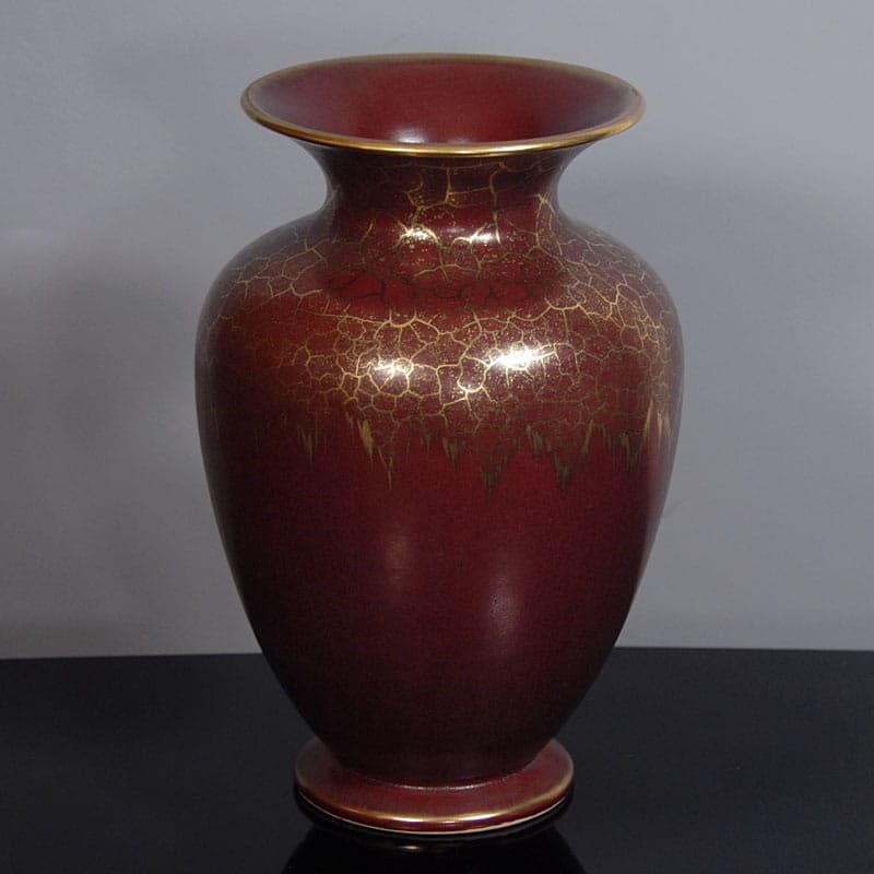 Wazon, burgundowy złoty, ceramika, Marzi & Remy Höhr, Niemcy, lata 60. - 318241
