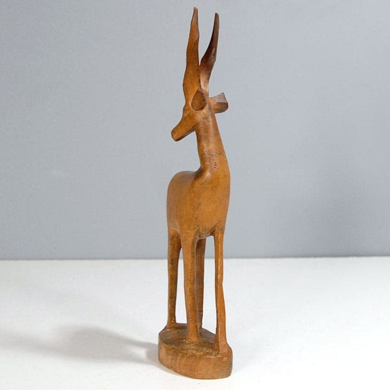 Antelope figurine, exotic brown wood, 1960s. - 318221