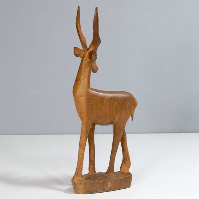 Antelope figurine, exotic brown wood, 1960s. - 318220