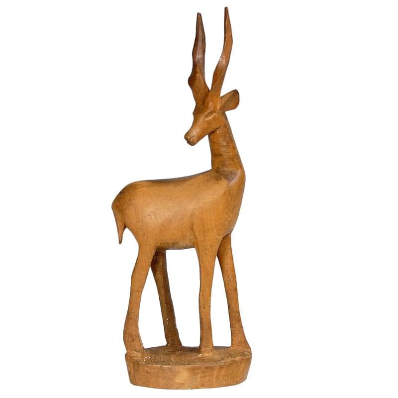 Antelope figurine, exotic brown wood, 1960s.