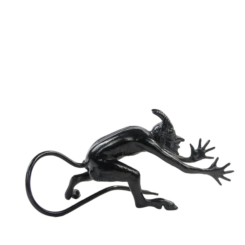 Figurka Tańczący Mefisto, czarny, żeliwo emaliowane, Polska, początek XX w.