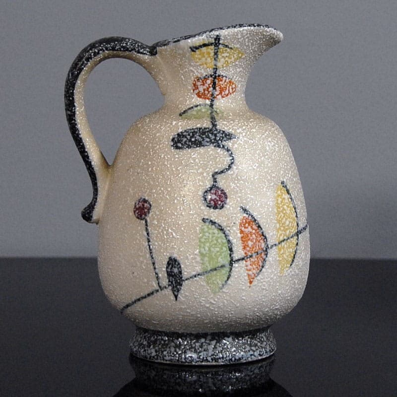 Wazon, mid-century modern, kremowy, ceramika, Niemcy, lata 60. - 318192