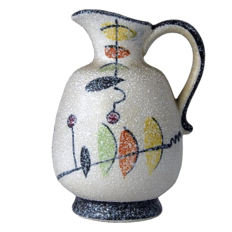 Wazon, mid-century modern, kremowy, ceramika, Niemcy, lata 60.