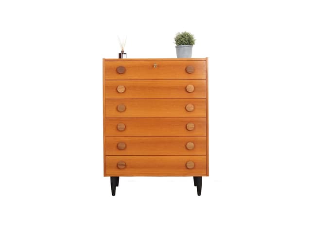 Komoda, mid-century modern, teak pomarańczowy, Dania, lata 60. - WYMIARY