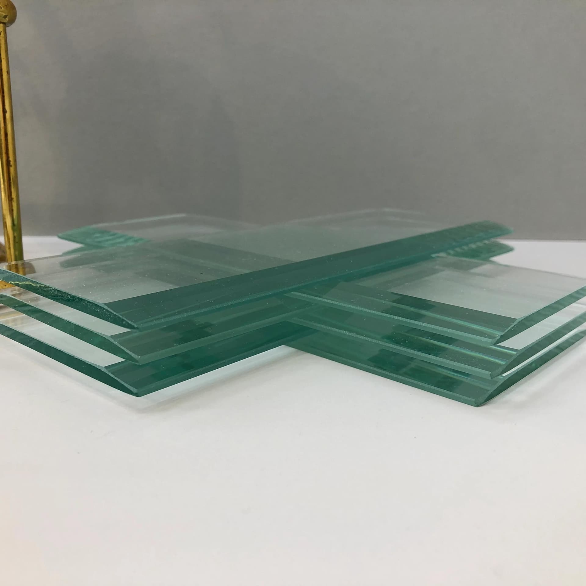 Lampa wisząca, złocona stal, szkło, Niemcy, lata 70. - 23547