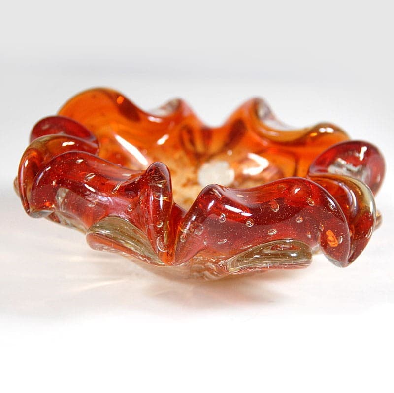 Patera Murano, szkło czerwono-pomarańczowe, Barovier & Toso, Włochy, lata 60. - 318128