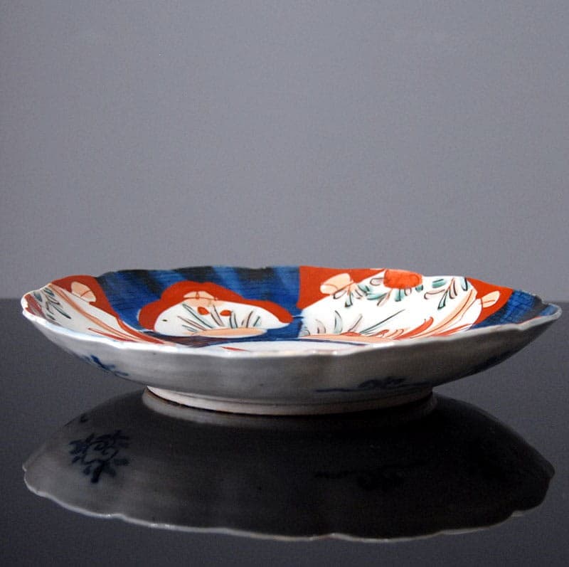 Patera Imari, biała niebieska czerwona zielona, fajans, Japonia, przełom XIX/XX w. - 318053