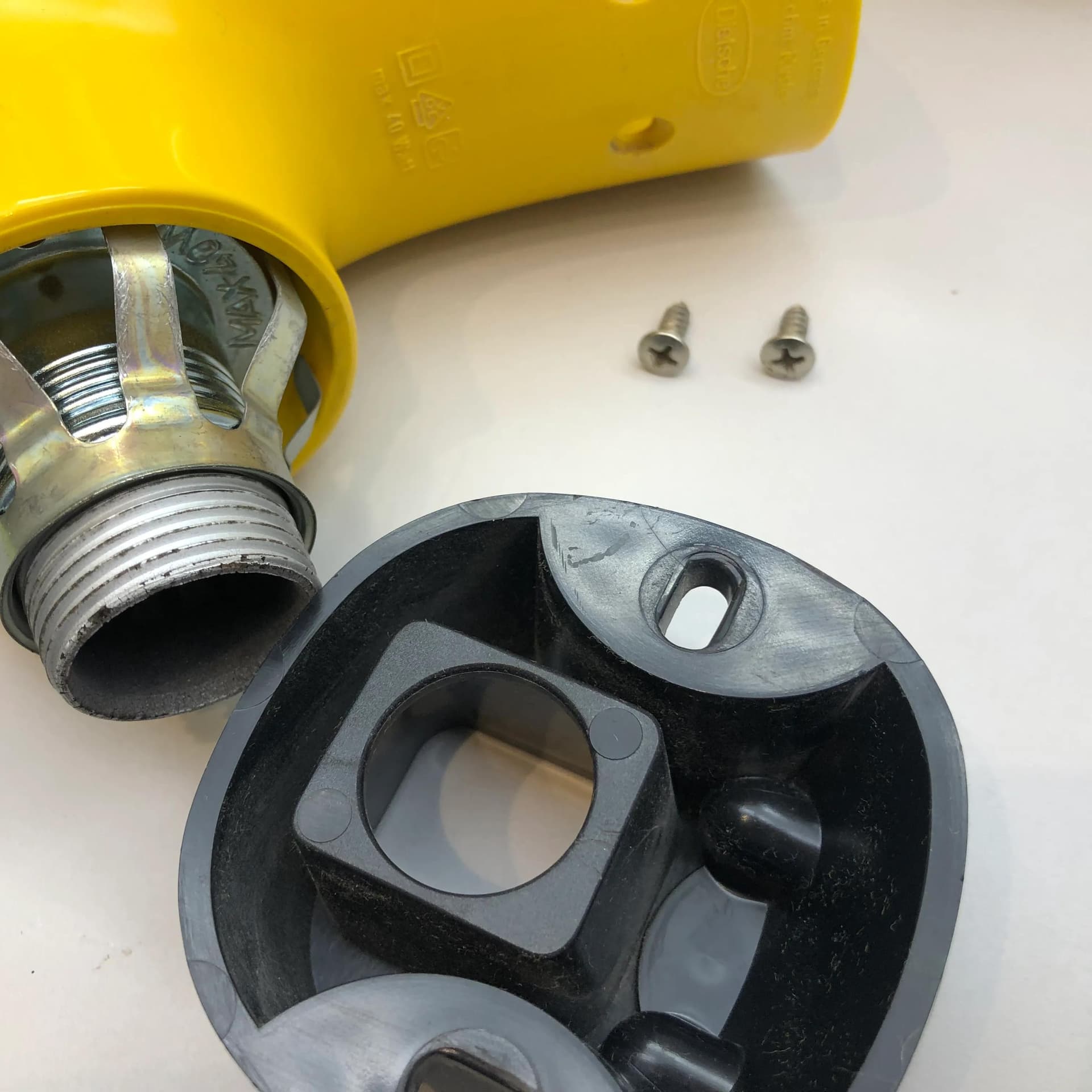 Kinkiet Pop Art, żółty, plastik, szkło, Dietsche, Niemcy, lata 80. - 23532