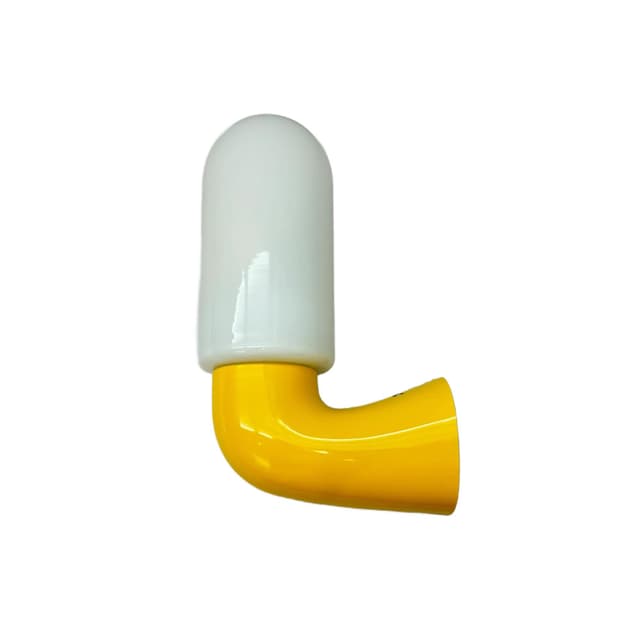 Kinkiet Pop Art, żółty, plastik, szkło, Dietsche, Niemcy, lata 80. - WYMIARY