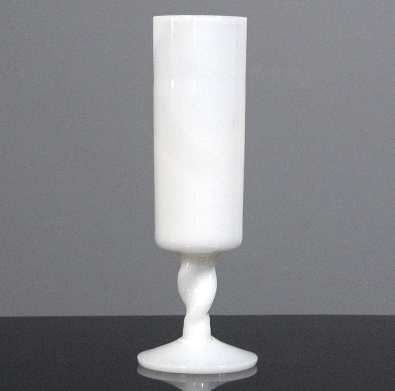 Flakonik Opalina, szkło białe, Włochy, lata 50. - 318004