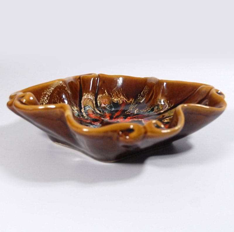 Patera Vallauris, brązowa, ceramika, Francja, lata 60. - 317992