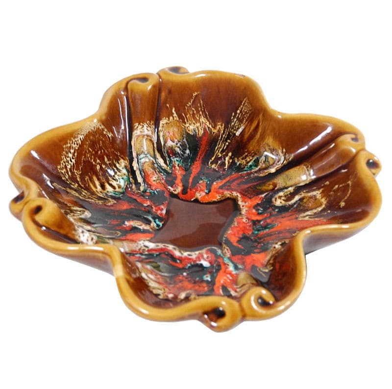 Patera Vallauris, brązowa, ceramika, Francja, lata 60. - 317994