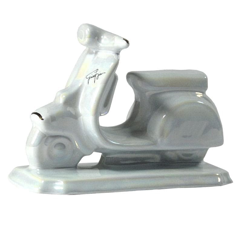 Scooter figurine, white ceramic, Italceramica, Italy, 1970s.