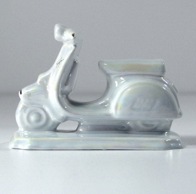 Scooter figurine, white ceramic, Italceramica, Italy, 1970s. - 317980