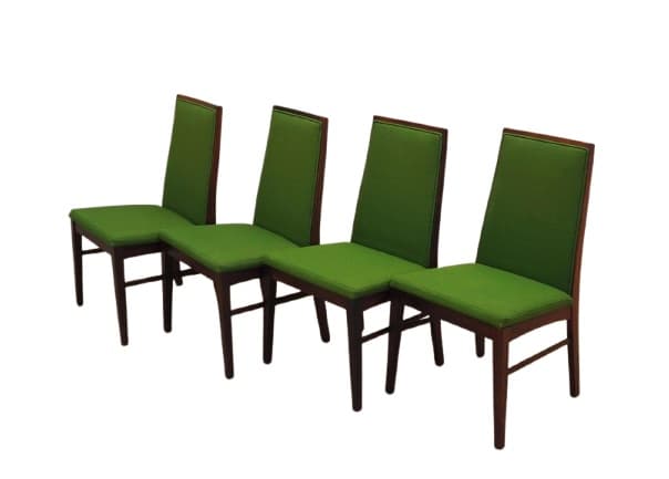 Komplet czterech krzeseł, palisander zielony, Dyrlund, Dania, lata 70.