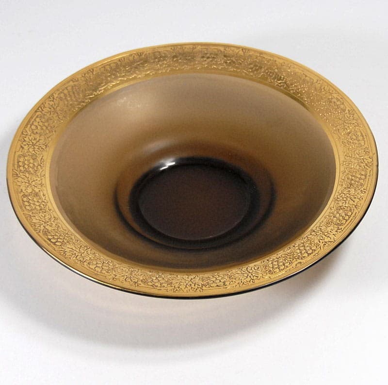 Misa art déco, szkło brązowe, złocenie, Niemcy, lata 30. - 317903