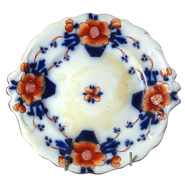 Patera Imari, biała niebieska czerwona pomarańczowa brązowa, fajans, Europa, przełom XIX/XX w. - WYMIARY