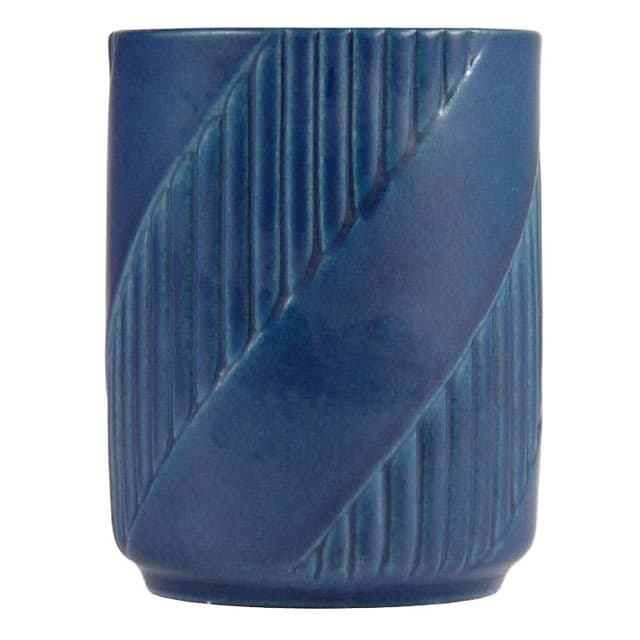Wazon art déco, kobaltowy, ceramika, Ipsen, Dania, lata 20. - WYMIARY