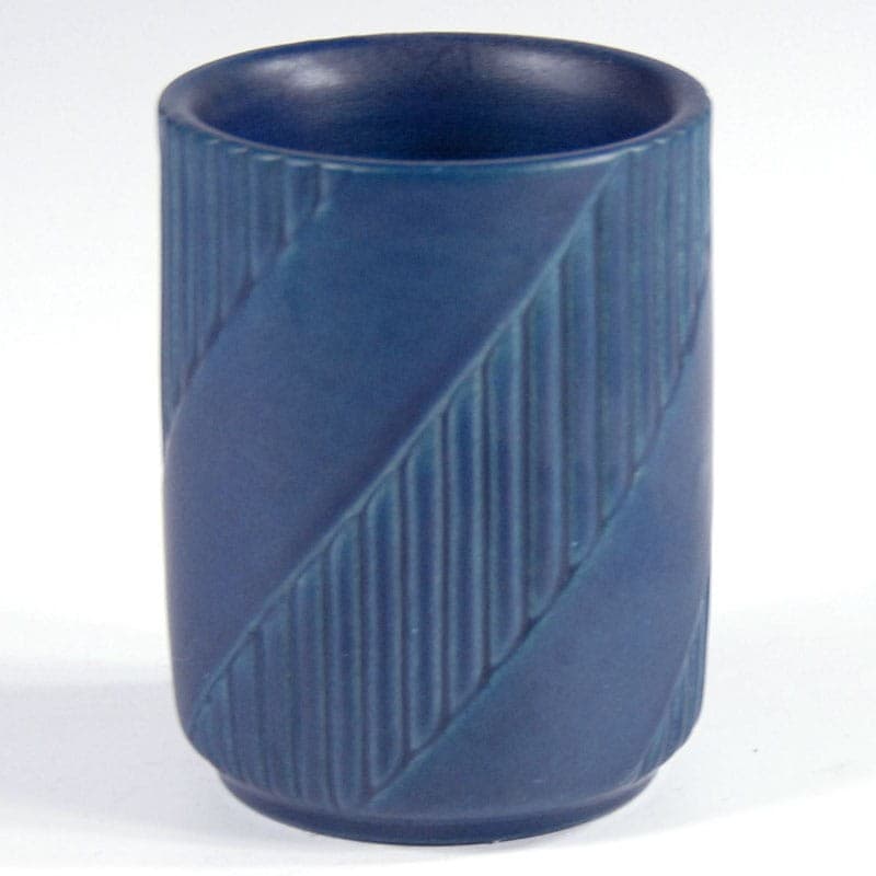 Wazon art déco, kobaltowy, ceramika, Ipsen, Dania, lata 20. - 317611
