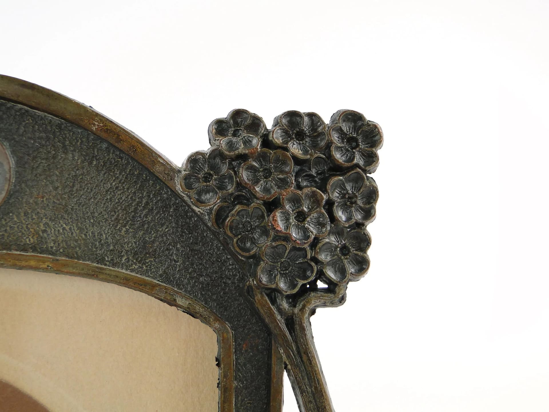 Art Nouveau Photo Frame, dark brown metal, Austria, 1900s - 23624