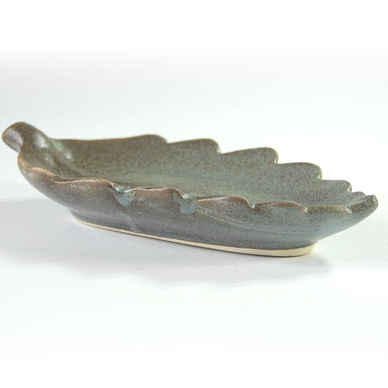 Patera, ceramika zielona brązowa, Vallauris, Francja, lata 60. - 317587