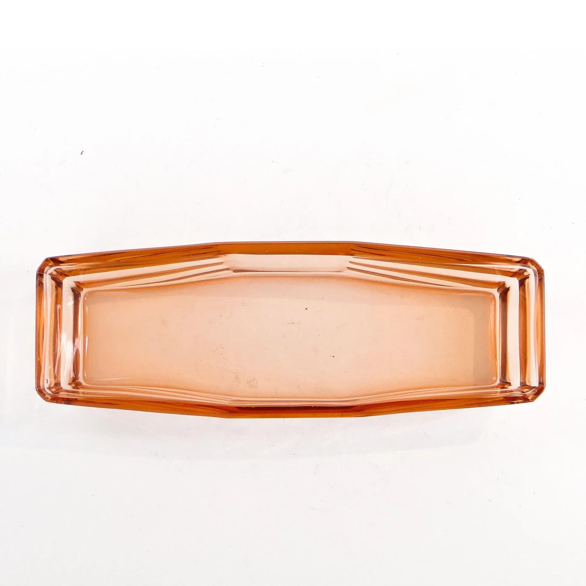 Jewelry Tray Art Deco, orange crystal, Ludwik Moser & Sohne, Czech Republic, 1930s - 23613