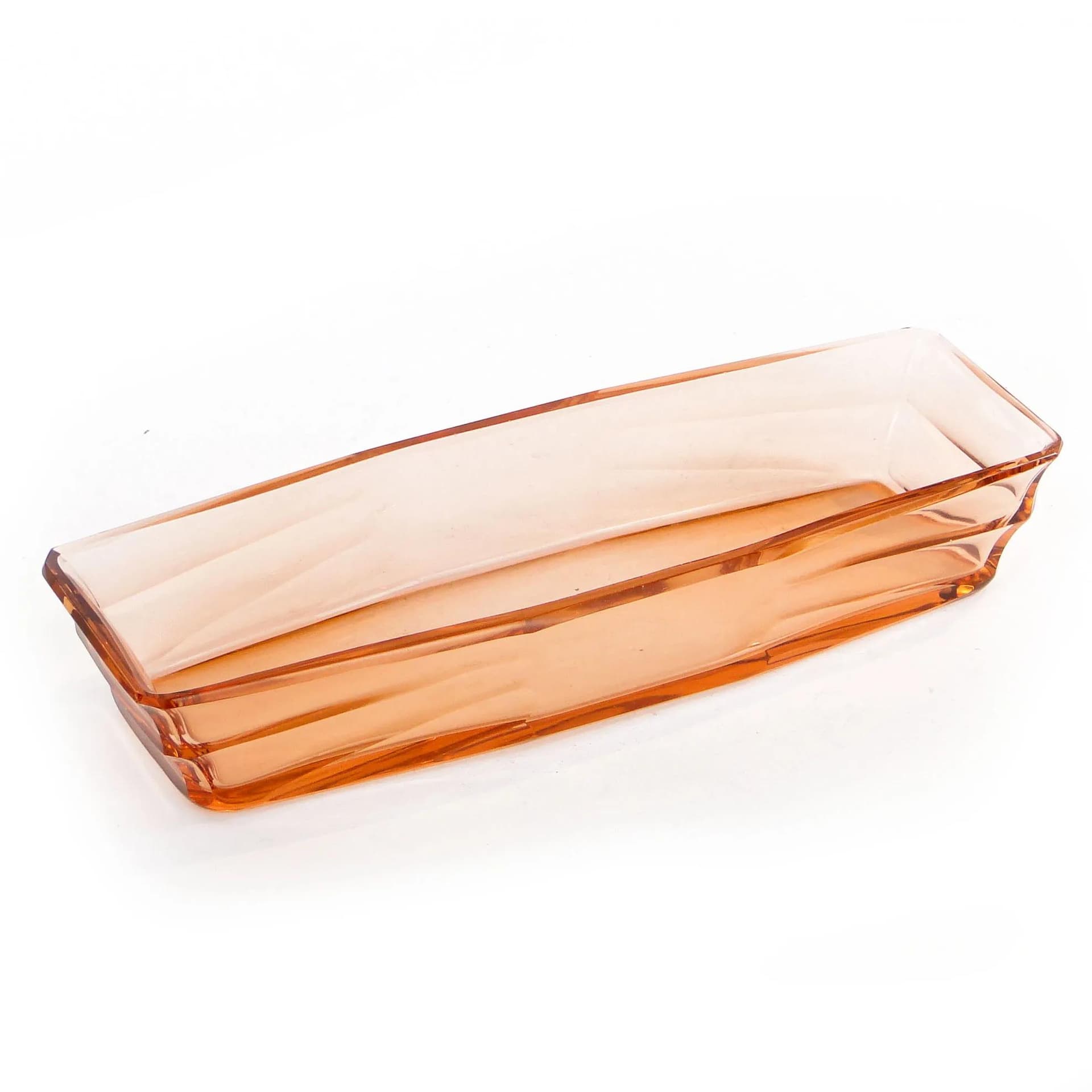 Jewelry Tray Art Deco, orange crystal, Ludwik Moser & Sohne, Czech Republic, 1930s - 23614