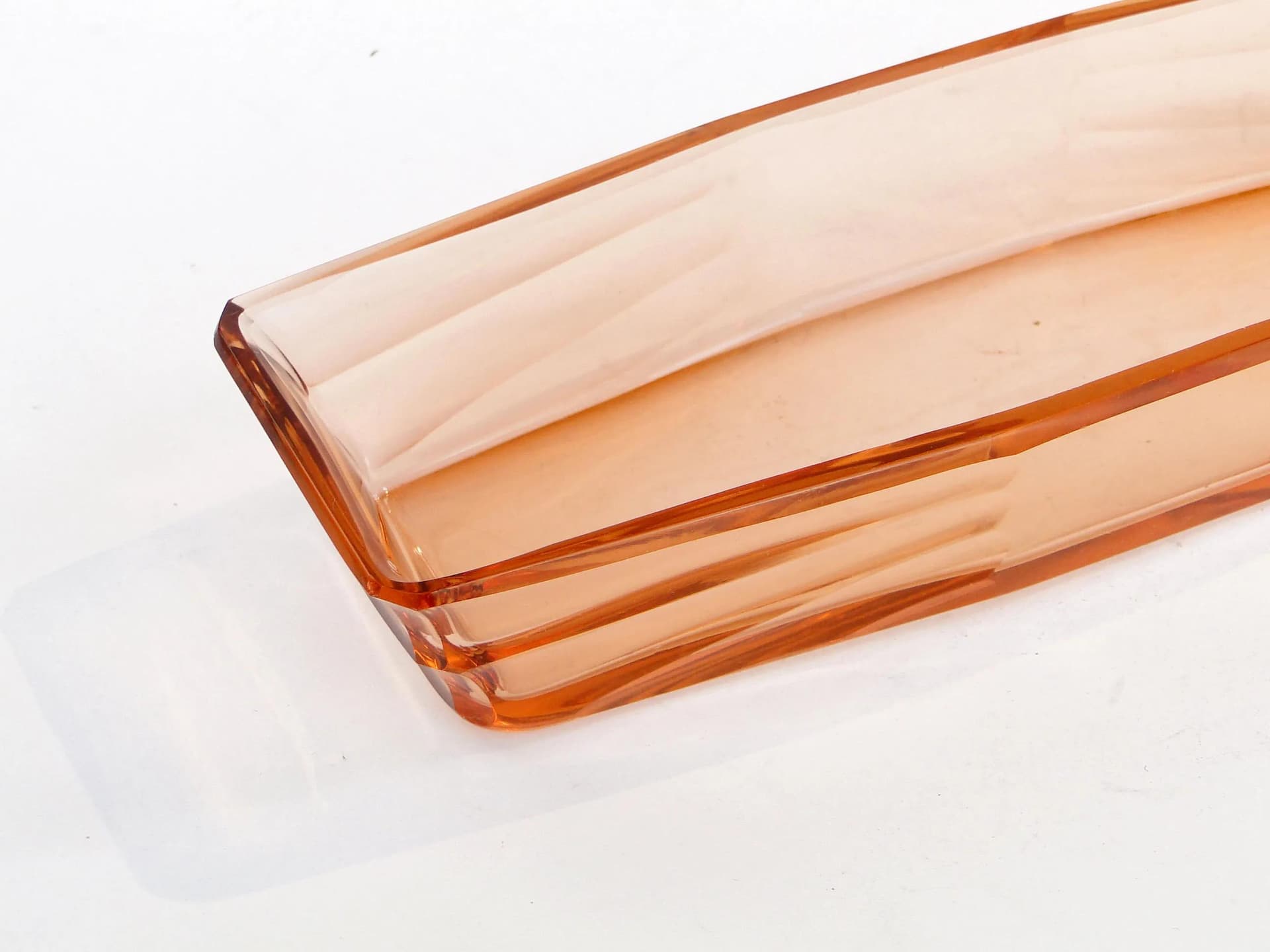 Jewelry Tray Art Deco, orange crystal, Ludwik Moser & Sohne, Czech Republic, 1930s - 23615