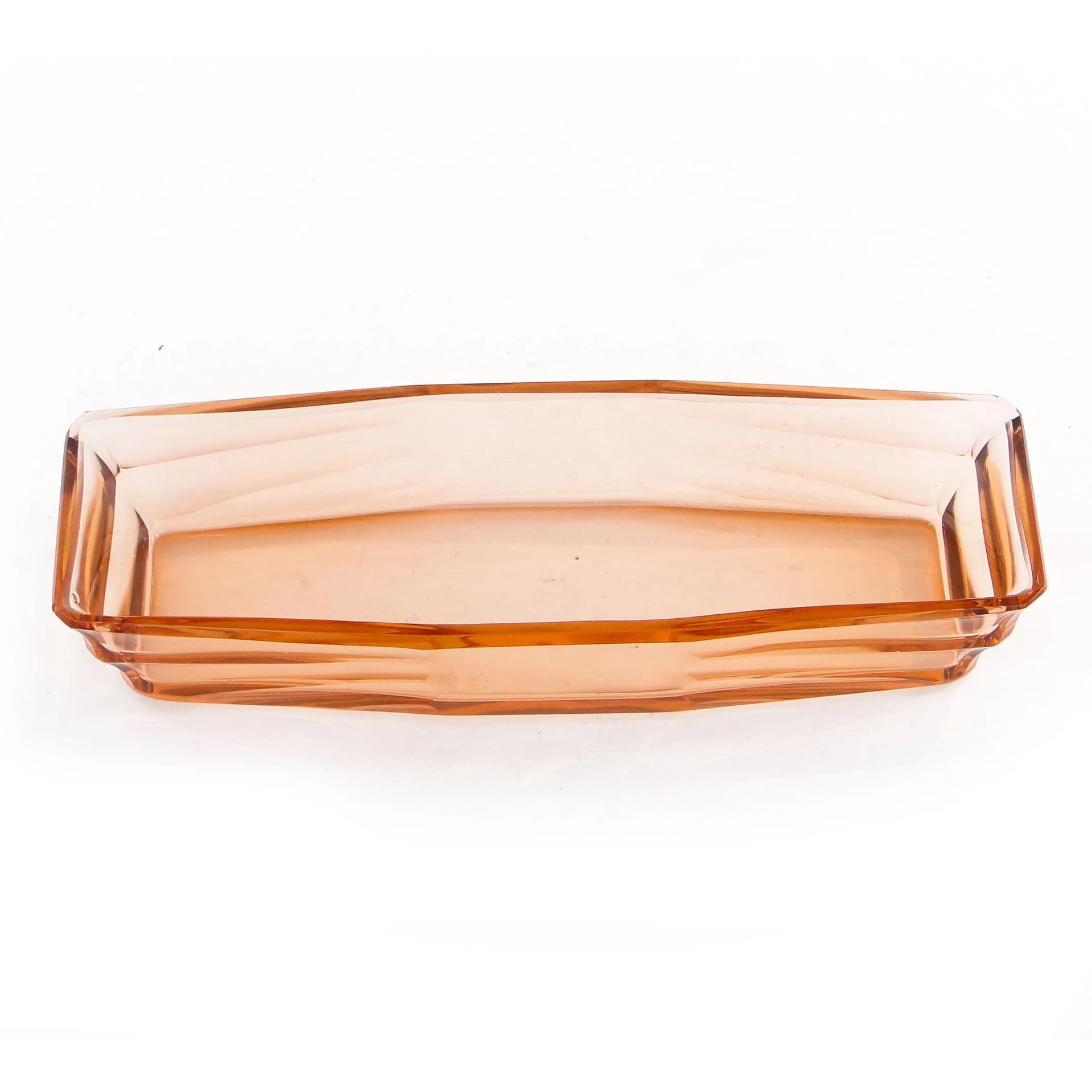 Jewelry Tray Art Deco, orange crystal, Ludwik Moser & Sohne, Czech Republic, 1930s - 23612