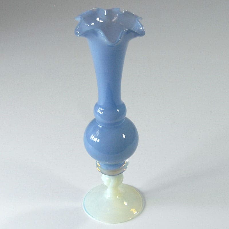 Wazon Empoli, szkło niebieski, szkło biały, Włochy, lata 60. - 319085