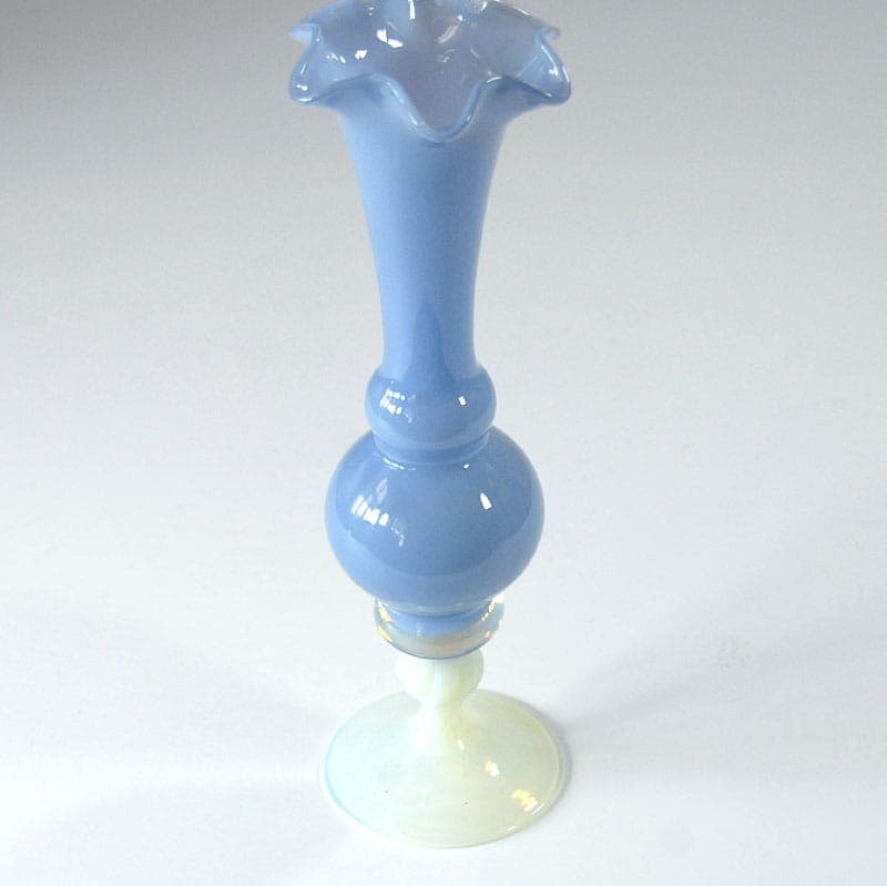 Wazon Empoli, szkło niebieski, szkło biały, Włochy, lata 60. - 319086