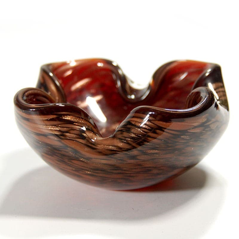 Paterka Murano, czerwony, szkło kryształowe, Włochy, lata 70. - 319069
