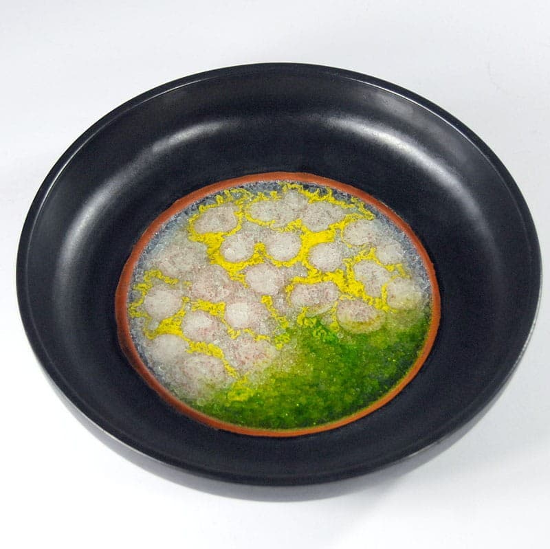 Patera ceramiczna czarna, proj. F. Glatzle, Karlsruhe Majolika, Niemcy, lata 60. - 319049