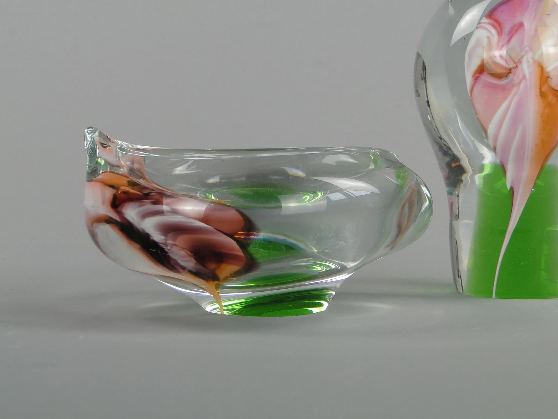 Set of glass forms, multicolor, glass, by J. Suhajek, Czechoslovakia, 1970s. - 23596