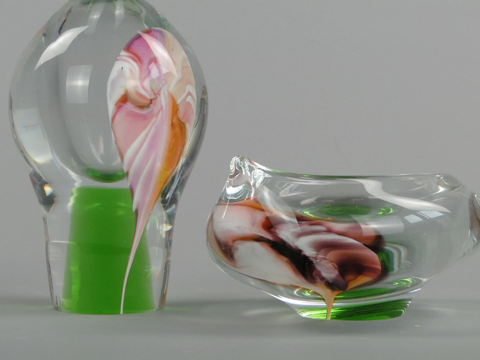 Set of glass forms, multicolor, glass, by J. Suhajek, Czechoslovakia, 1970s. - 23598