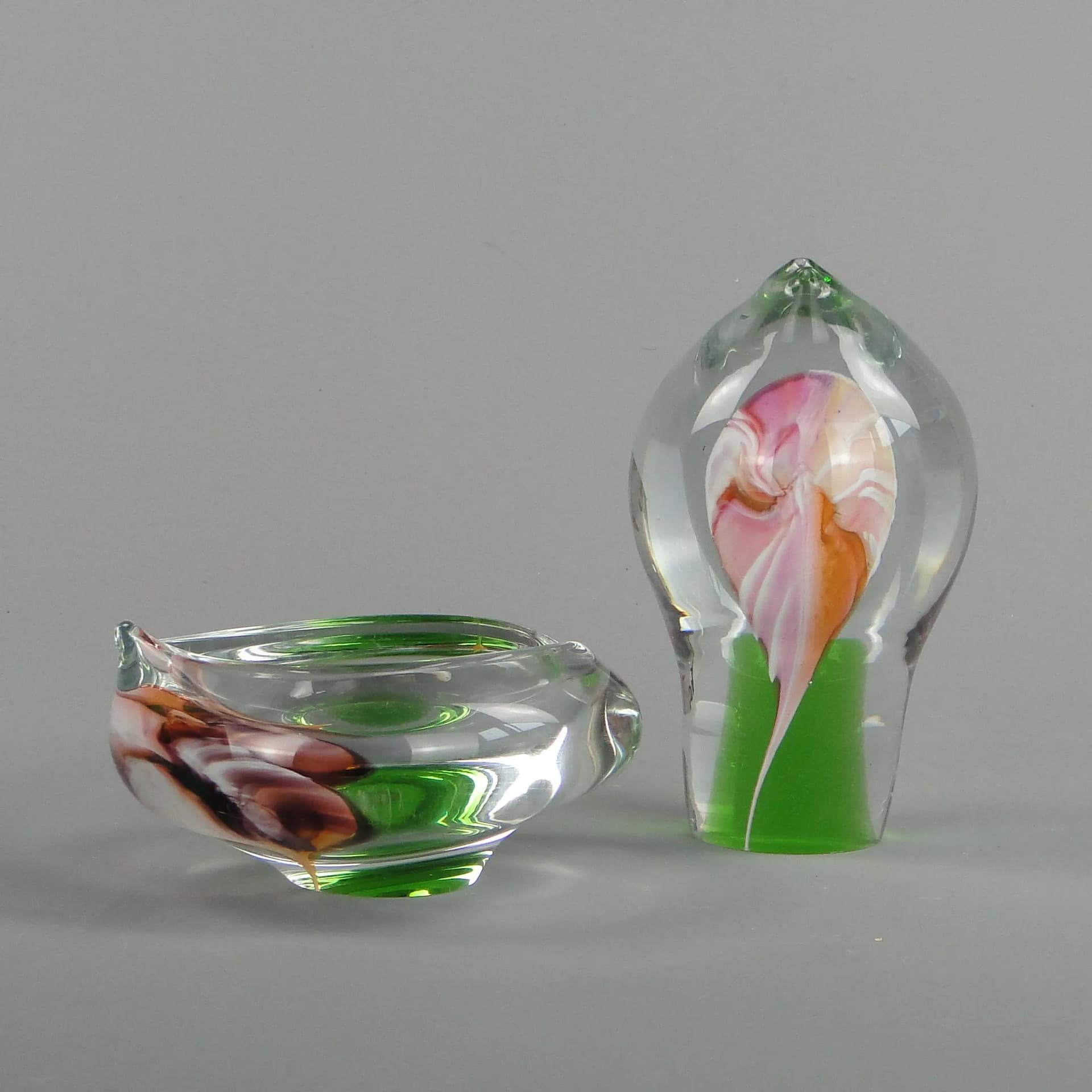 Set of glass forms, multicolor, glass, by J. Suhajek, Czechoslovakia, 1970s. - 23594