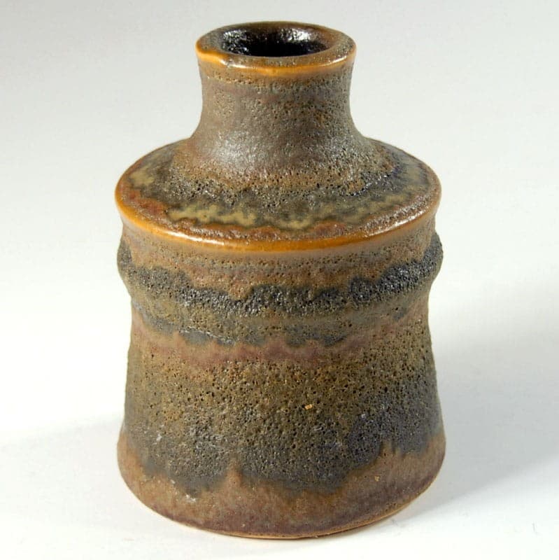 Wazon Fat Lava, brązowy żółty szary, ceramika, Belgia, lata 60. - 318973